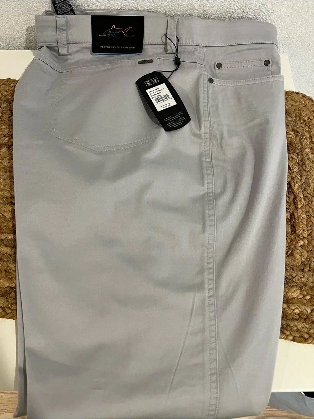 Greg Norman Collection ELEVATE SATEEN 5-POCKET PANT Shark Gray 36x32 - Picture 2 of 8